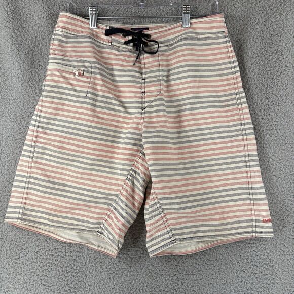 Patagonia Men's Wavefarer Stripe Swim Board Shorts Orange Size 31 9” Inseam - Picture 1 of 9